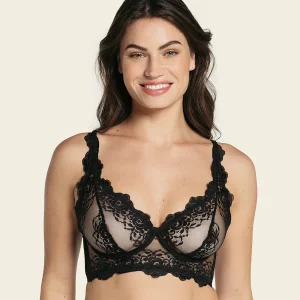 Sujetador tipo bralette en encaje y transparencias