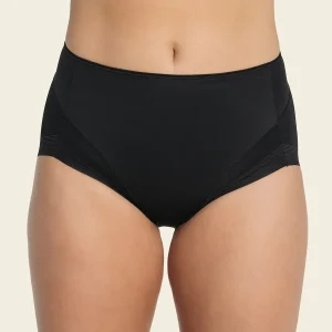 Braga clásica tiro alto de control beige y negra