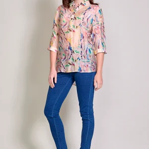 Blusa ligera casual estampada manga 3/4