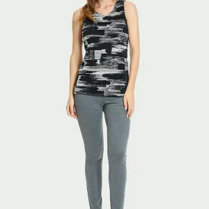 Blusca invernal tejida sin manga con estampado