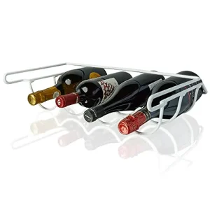 R30961 Botellero para Nevera y Organizador de Cocina | Metal Blanco Estable | 3 o 4 Botellas | BEARTOP