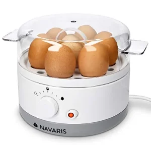 R33015 Hervidor de Huevos Navaris con Temporizador y Cortador – Vaporera Escalfadora Acero Inoxidable 7 Huevos