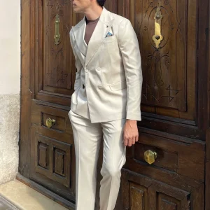 Traje cruzado Quattro bottoni spiga