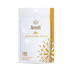 R34630 Preservativos AMOR Premium Gold, paquete de 100, Ø 53 mm